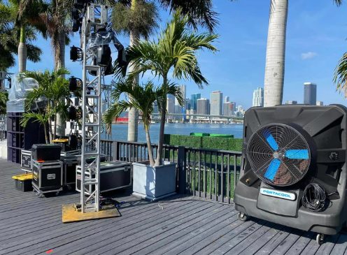 Portacool Jetstream 260 cooling an outdoor event in Puerto Rico